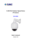 H.264 36x Outdoor Speed Dome IP Camera User`s manual