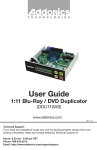 User Guide 1:11 Blu-Ray / DVD Duplicator