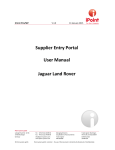 Supplier Entry Portal User Manual Jaguar Land Rover