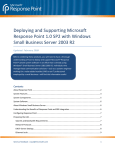 Deploying and Supporting Microsoft Response Point 1.0 SP2 with