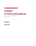 Canadian AIF Signing Process System user`s manual