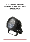 LED PAR64 18x12W RGBWA ZOOM 5in1 IP65 - Flash