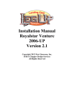 Installation Manual Royalstar Venture 2006