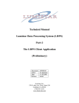 Technical Manual Lumistar Data Processing System (LDPS) Part