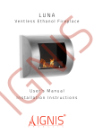 Ventless Ethanol Fireplace User`s Manual Installation