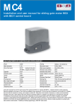 Installation and user manual for sliding gate motor MC4 with B631