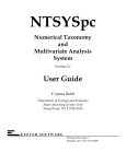 NTSYSpc Numerical Taxonomy and Multivariate