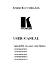 Kramer Electronics, Ltd. USER MANUAL Optical DVI Extension