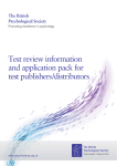Test review information and application pack for test publishers