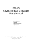 Advanced 8080 Debugger User`s Manual