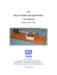 AVL Electric Bobbin and Spool Winder User Manual
