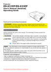 Hitachi ED-X33 Projector User Guide Manual