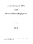 An Expert`s Guide to the Lout Document Formatting System