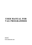 USER MANUAL FOR VAG PROGRAMMER