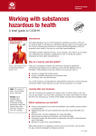 Hazardous substances at work: A brief guide to COSHH