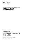 Sony PDW-700 Operation Manual