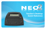 NEO 2 Teacher`s Desktop Quick Reference