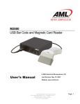 M2800 USB Bar Code and Magnetic Card Reader User`s Manual