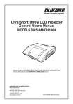 Ultra Short Throw LCD Projector General User`s Manual