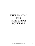 USER MANUAL FOR TIME OFFICE SOFTWARE