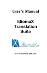 IdiomaX Translation Suite User`s Manual