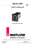 User`s Manual Series 365 Watlow Controls