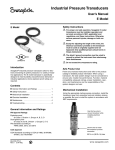 Industrial Pressure Transducers User`s Manual E Model (MS