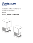 Installation and User`s Manual for Ice Maker