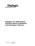 Dialogic® CX 2000 Station Interface Board Installation and