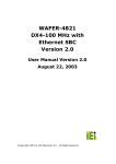 WAFER-4821 DX4-100 MHz with Ethernet SBC Version 2.0 User