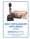 DIRECT OPHTHALMOSCOPE USER`S MANUAL
