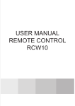 USER MANUAL REMOTE CONTROL RCW10
