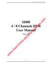 SD08 4 / 8 Channels DVR User Manual