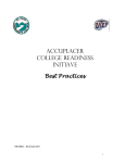 ACCUPLACER TEST MANUAL November 2011