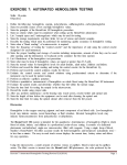 EXERCISE 9: AUTOMATED HEMOGLOBIN TESTING