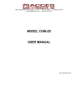 MODEL COM-2S USER MANUAL