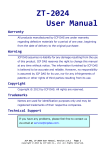 ZT-2024 User Manual Warranty