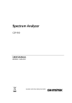 GW Instek Spectrum Analyzers | GSP 930 User Manual
