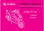 KYMCO Vitality 50 Owner`s Manual