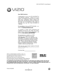 VlZlO SV470XVT1A User Manual Dear VlZlO Customer