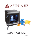 H800 Manual - Afinia 3D Printer