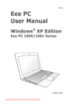 ASUS Eee PC 1001P User Guide Manual