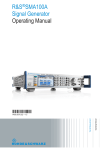 R&S®SMA100A Operating Manual