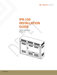 IPR-150 INSTALLATION GUIDE