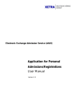 Application for Personal Admissions/Registrations User Manual