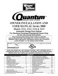 OWNER INSTALLATION AND USER MANUAL Series 3000 Models