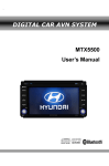 IGITAL CAR AVN SYSTEM MTX5500 User`s Manual
