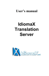 IdiomaX Translation Server User`s Manual