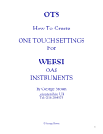 10) One Touch Settings for OAS By George Brown