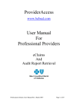 User Manual For Professional Providers